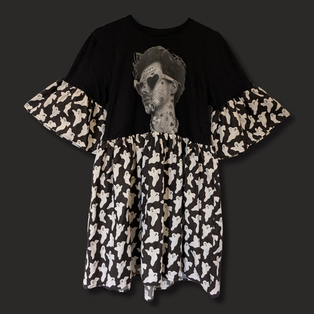 Harry Styles - Black & White Ghost Print Smock Dress (S)