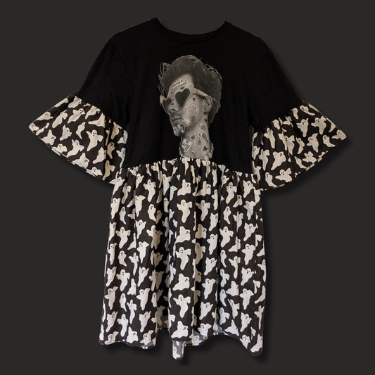 Harry Styles - Black & White Ghost Print Smock Dress (S)