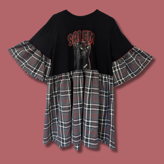 Salem - Grey & Red Tartan Smock Dress (2XL)