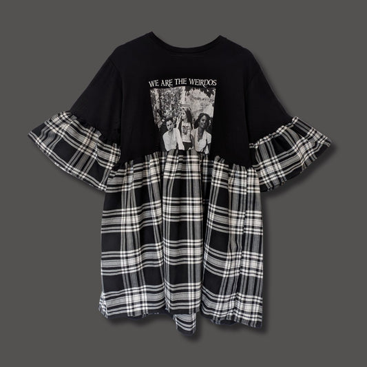 The Craft - Black & White Tartan Smock Dress (L)