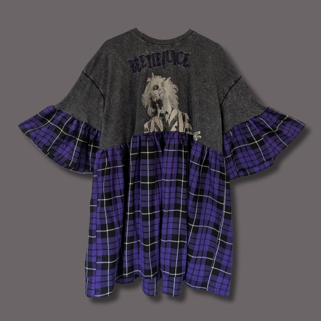 Beetlejuice - Purple Tartan Smock Dress (2XL)