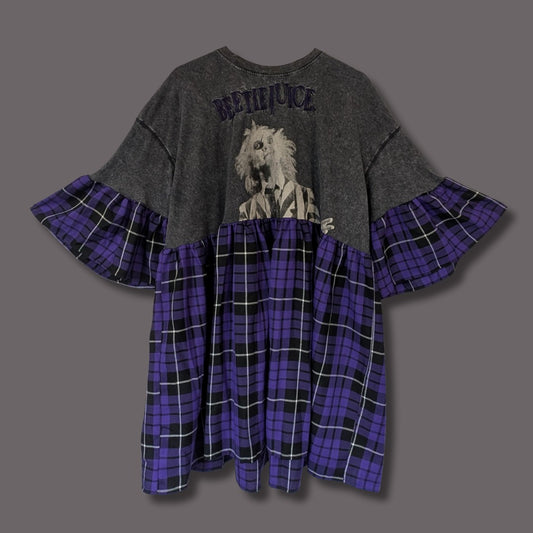Beetlejuice - Purple Tartan Smock Dress (2XL)