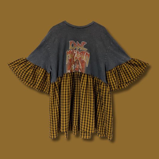 Eddie Munson - Black & Yellow Gingham Smock Dress (4XL)