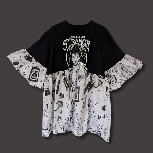 Lydia Deetz - Witchy Illustration Print Smock Dress (2XL)