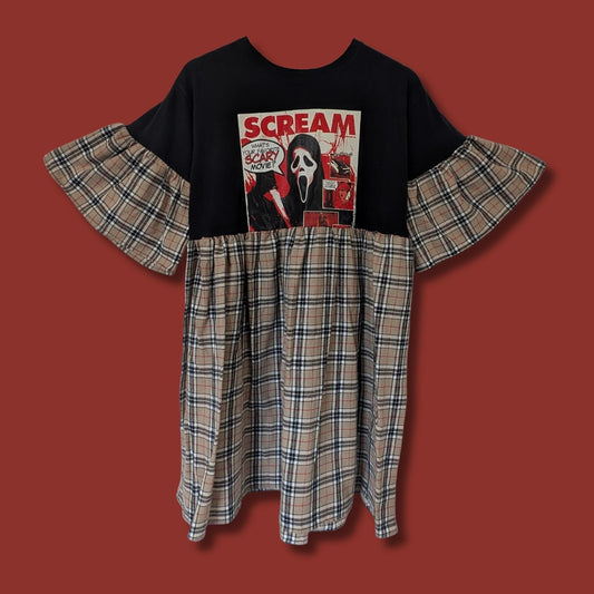 Scream - Beige Tartan Smock Dress (S)