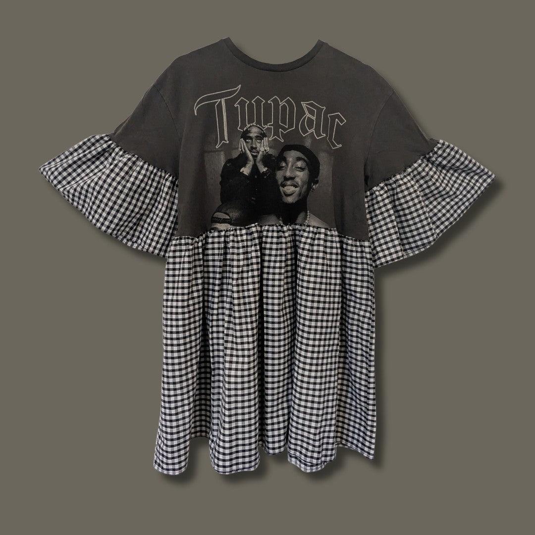Tupac - Black & White Gingham Smock Dress (L/XL)