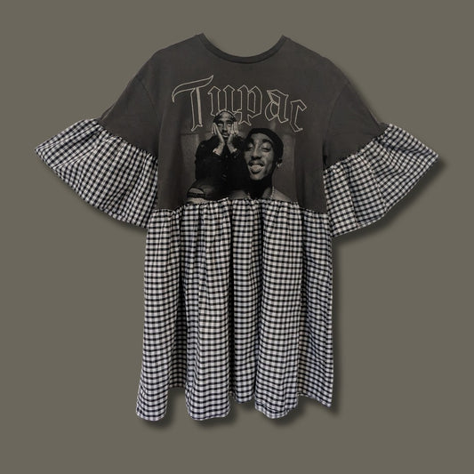 Tupac - Black & White Gingham Smock Dress (L/XL)