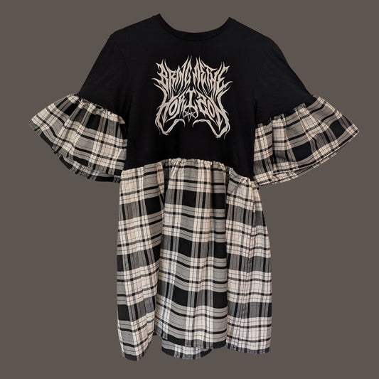 Bring Me The Horizon - Black & White Tartan Smock Dress (S)