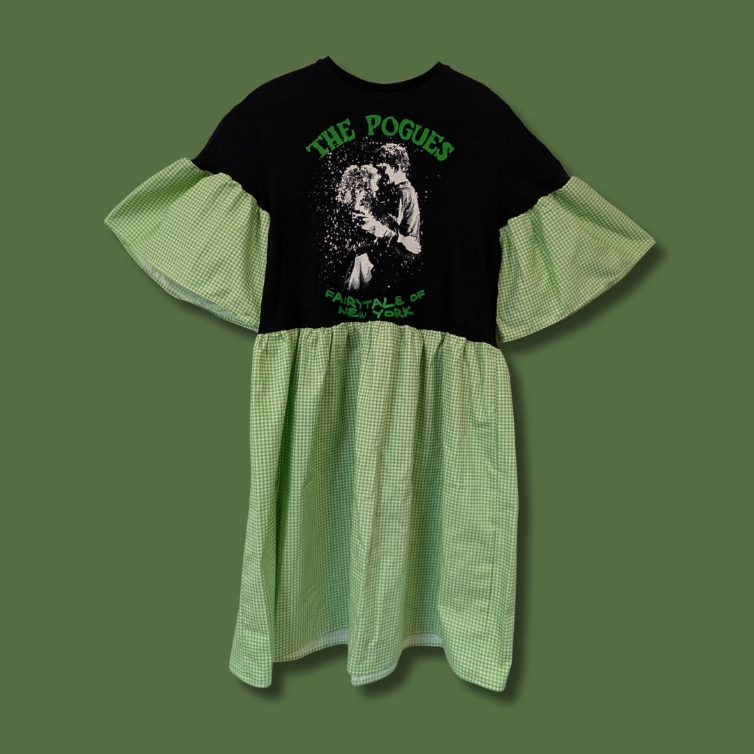 The Pogues Christmas - Green Gingham Smock Dress (S)