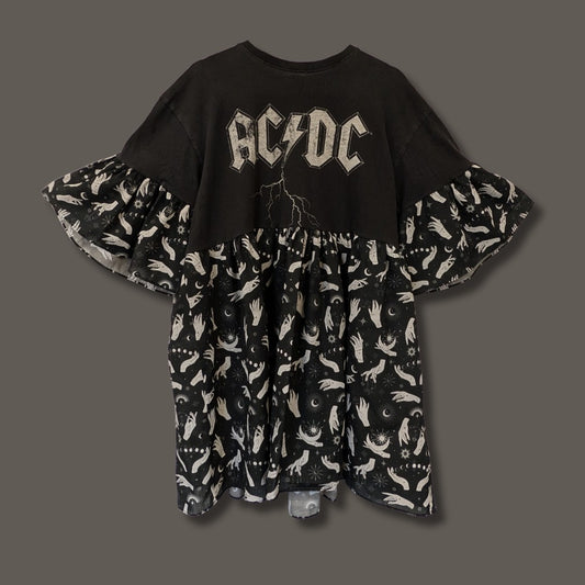 ACDC - Black Witchy Moon Print Smock Dress (XL)