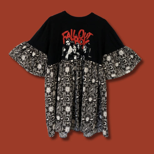 Fall Out Boy - Black & White Mystic Print Smock Dress (L)