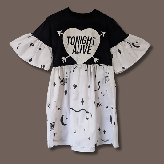 Tonight Alive - White & Black Snake Print Smock Dress (S/M)