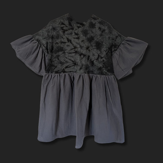 Indigo Blue Tie Dye - Smock Dress (M)