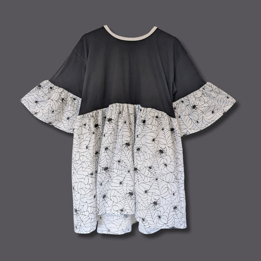 Black & White - Spiderweb Print Smock Dress (XL)