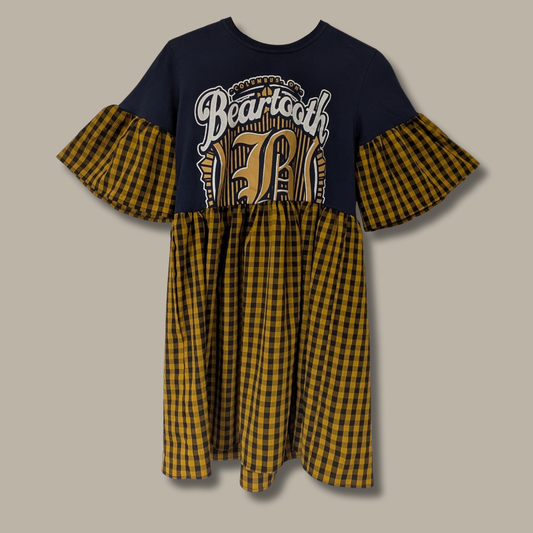 Beartooth - Yellow & Black Gingham Smock Dress (S)