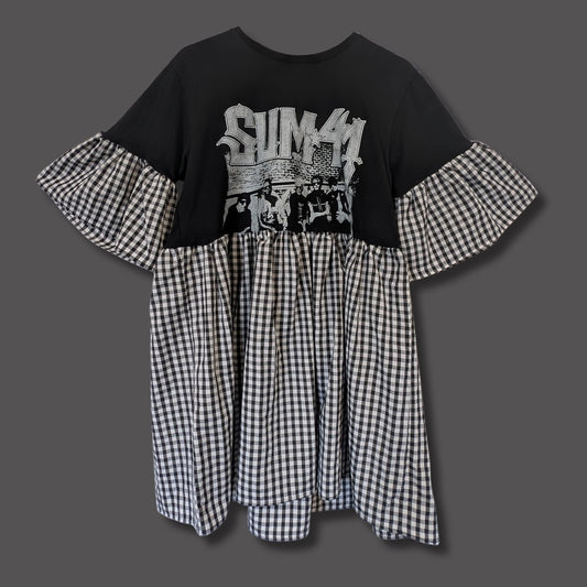 Sum 41 - Black & White Gingham Smock Dress (M/L)
