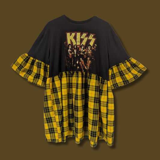 KISS - Yellow Tartan Smock Dress (XL/2XL)