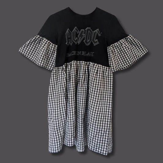 ACDC - Black & White Gingham Smock Dress (S)