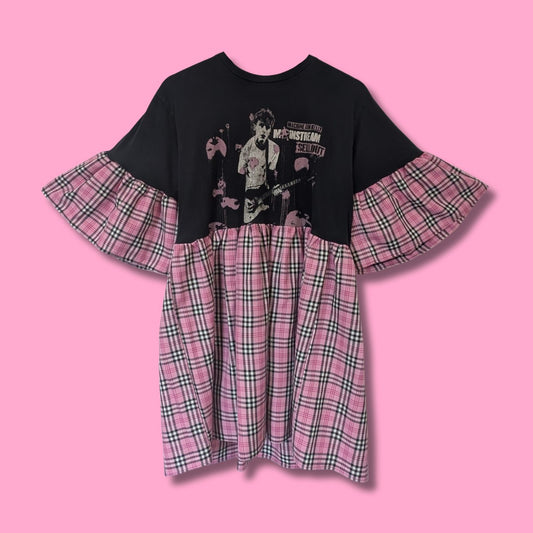 Machine Gun Kelly - Bubblegum Pink Tartan Smock Dress (M)