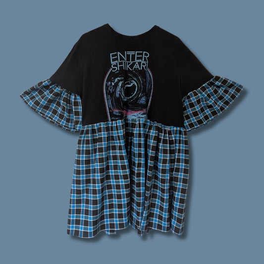 Enter Shikari - Blue & Black Tartan Smock Dress (2XL)