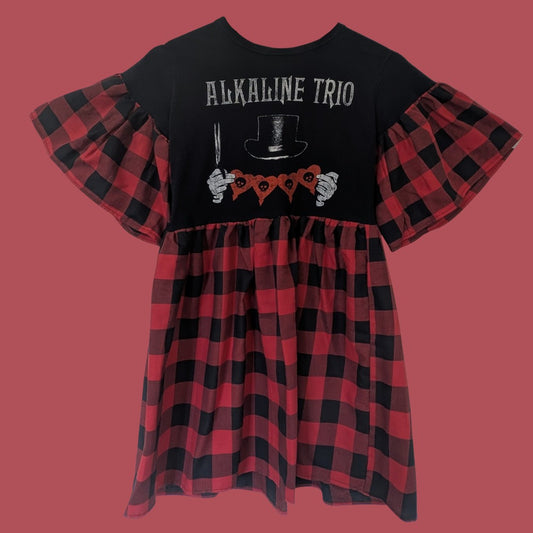 Alkaline Trio - Black & Red Check Smock Dress (XS)