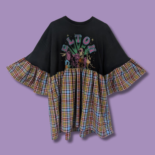 Elton John - Rainbow Tartan Smock Dress (2XL)