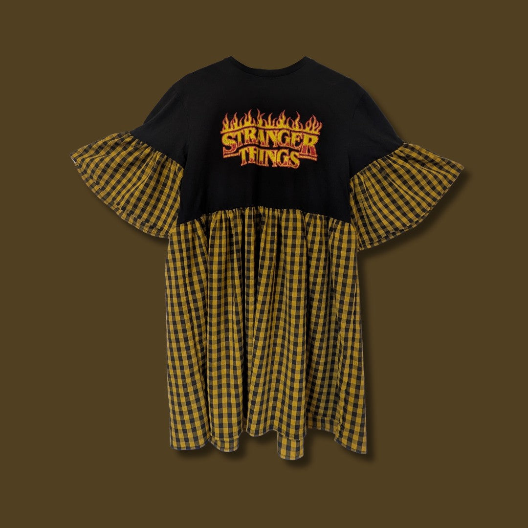 Stranger Things - Yellow Gingham Smock Dress (M)