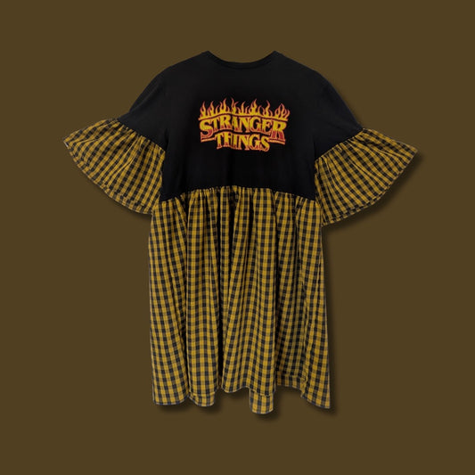 Stranger Things - Yellow Gingham Smock Dress (M)