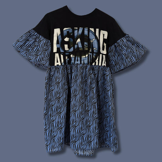 Asking Alexandria - Blue Zebra Print Smock Dress (S)