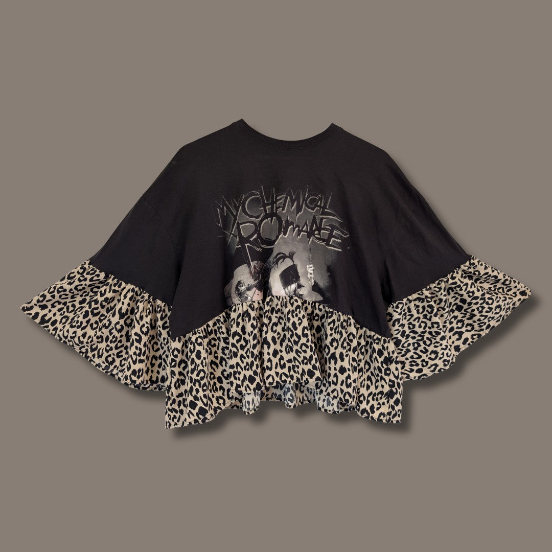 My Chemical Romance - Cream Leopard Print Smock Top (L)