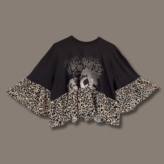 My Chemical Romance - Cream Leopard Print Smock Top (L)