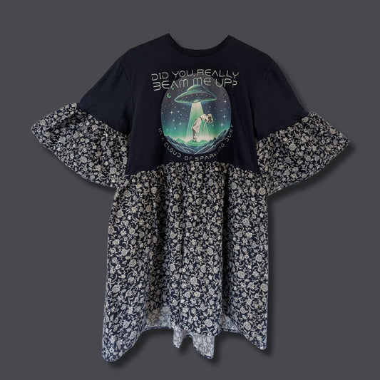 Taylor Swift / Down Bad - Navy Floral Smock Dress (M)