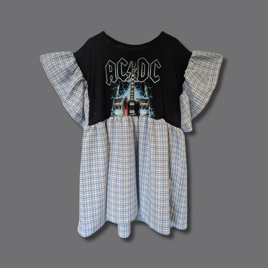 ACDC - Pale Blue Gingham Smock Dress (3XL)
