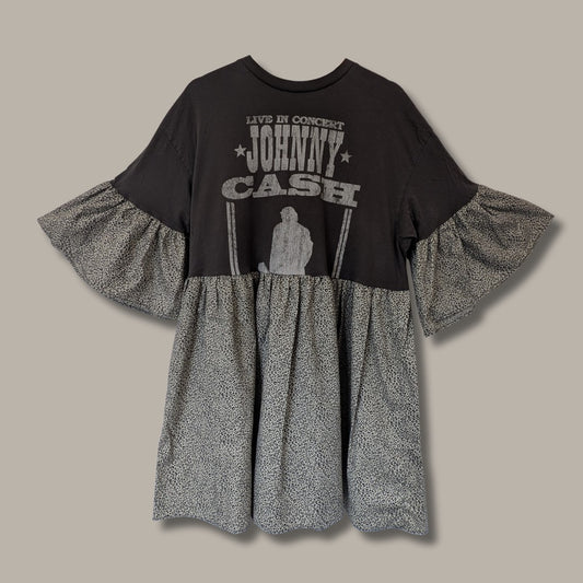 Johnny Cash - Grey Leopard Print Smock Dress (2XL)