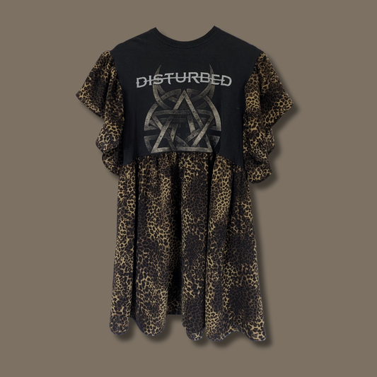 Disturbed - Brown Leopard Print Smock Dress (M)