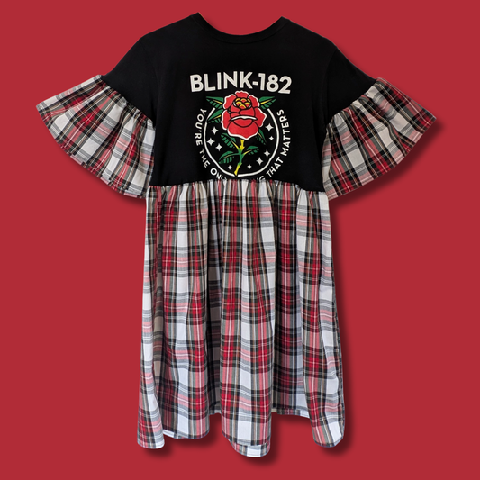Blink-182 - Red & White Tartan Smock Dress (S)