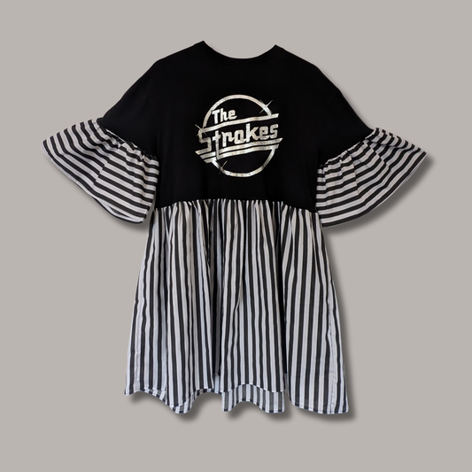 The Strokes - Black & White Stripe Smock Dress (L)
