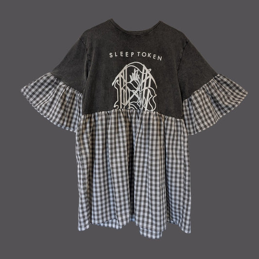 Sleep Token - Grey Gingham Smock Dress (L)