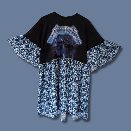 Metallica - Blue Floral Print Smock Dress (XL)