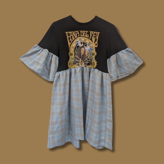 Lana Del Rey - Baby Blue Tartan Smock Dress (S/M)