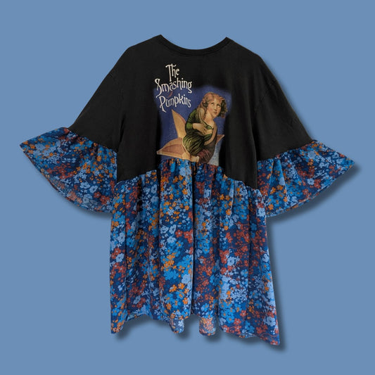 The Smashing Pumpkins - Blue Floral Smock Dress (2XL/3XL)
