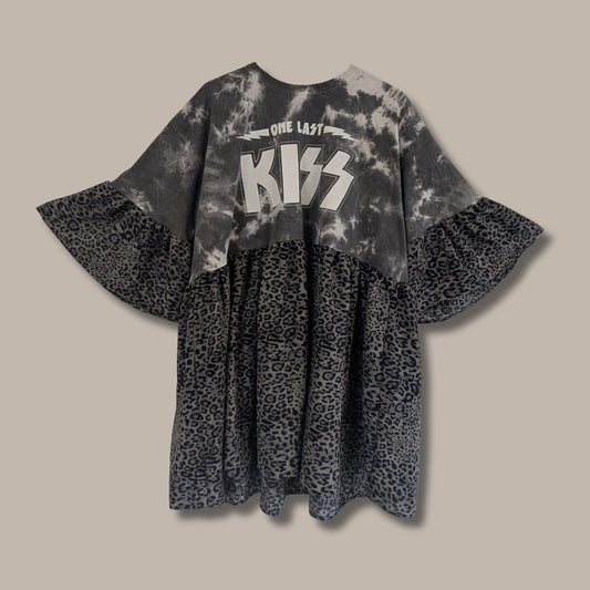 KISS - Grey Leopard Print Smock Dress (2XL)