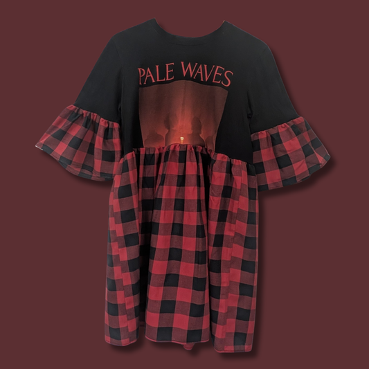 Pale Waves - Black & Red Checked Smock Dress (M)