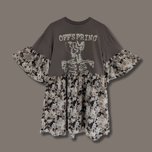 The Offspring - Grey Floral Smock Dress (L/XL)