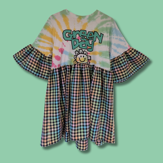 Green Day - Rainbow Gingham Smock Dress (XL)