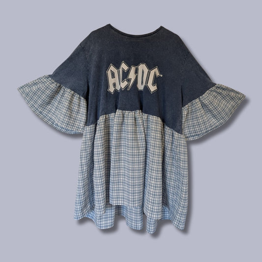 ACDC - Pale Blue Tartan Smock Dress (4XL/5XL)
