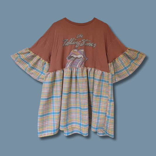 The Rolling Stones - Pastel Tartan Smock Dress (3XL)