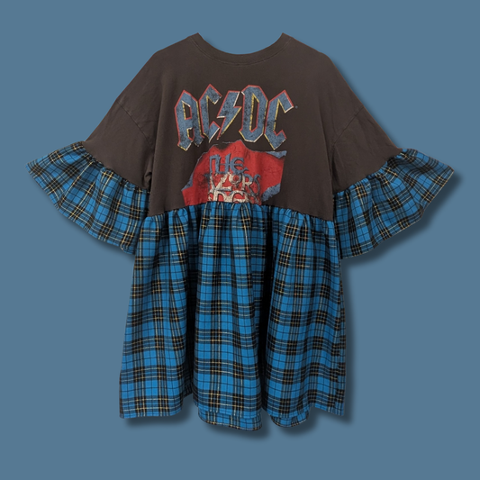 ACDC - Blue & Gold Tartan Smock Dress (3XL/4XL)